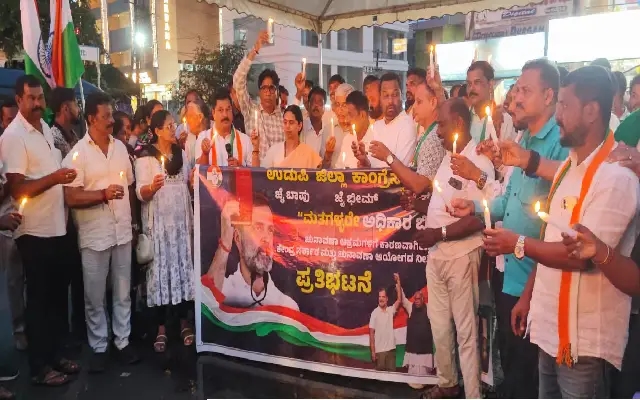 Hebbalkar Accuses EC of Acting as BJP Agent, Leads Udupi Candlelight Protest - News Karnataka