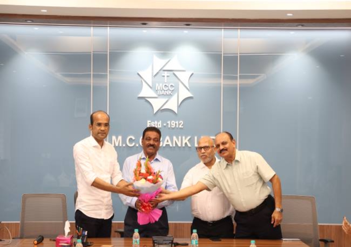 NRI entrepreneur Leo Rodrigues and CA Valerian Dalmeida visit MCC Bank, pledges support for NRI outreach - News Karnataka
