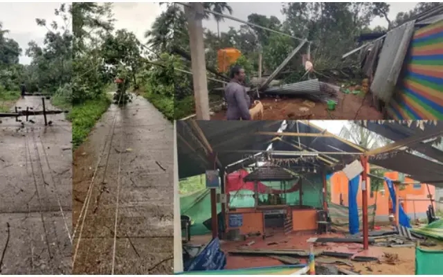 Savanoor Storm Leaves Trail of Destruction in Kadaba Taluk - News Karnataka