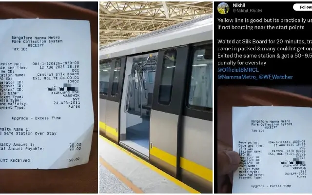 Yellow Line commuter fined after failing to board due to overcrowding - News Karnataka