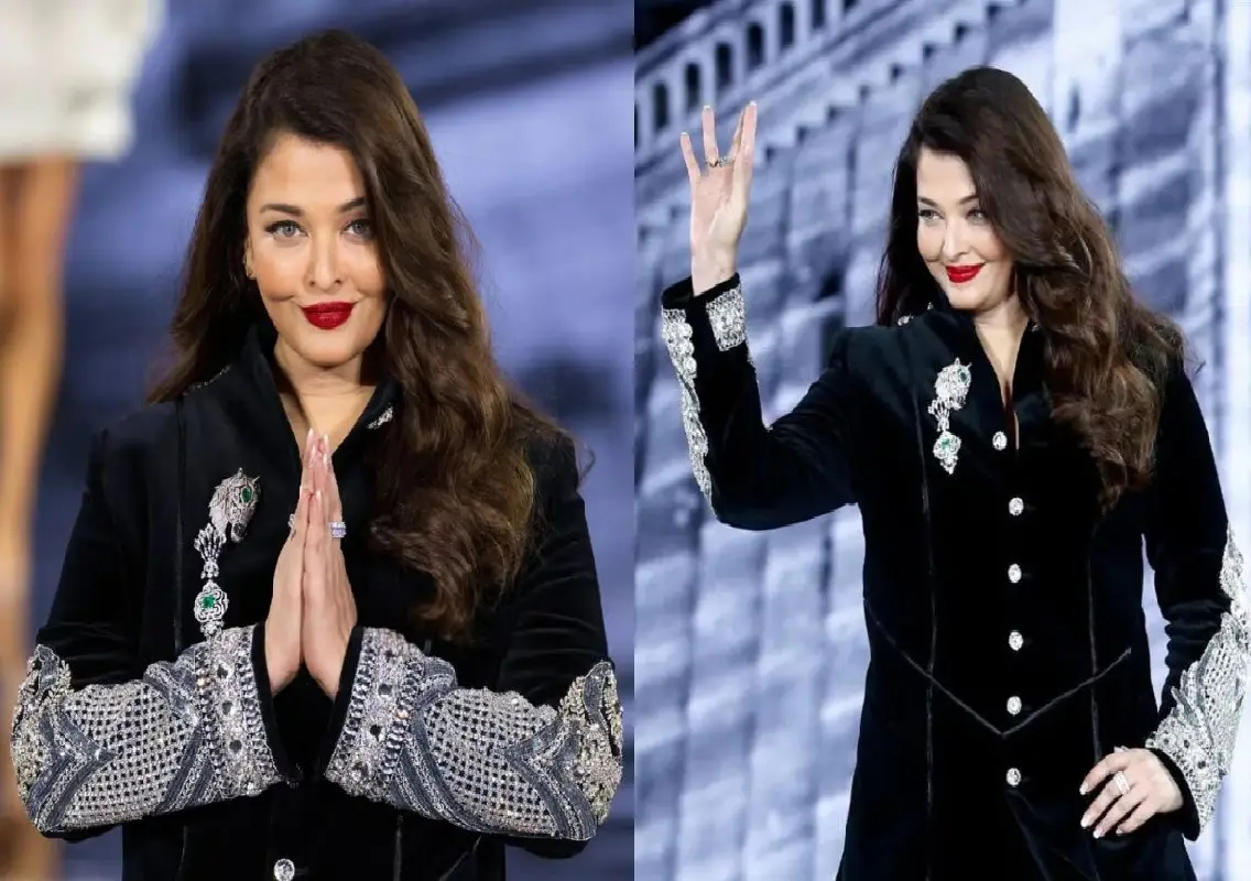 Aishwarya Rai stuns in Manish Malhotra’s black ensemble at Paris Fashion Week - News Karnataka