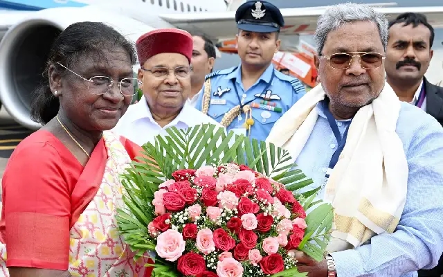 President Murmu and CM Siddaramaiah share lighthearted exchange on Kannada in Mysuru - News Karnataka