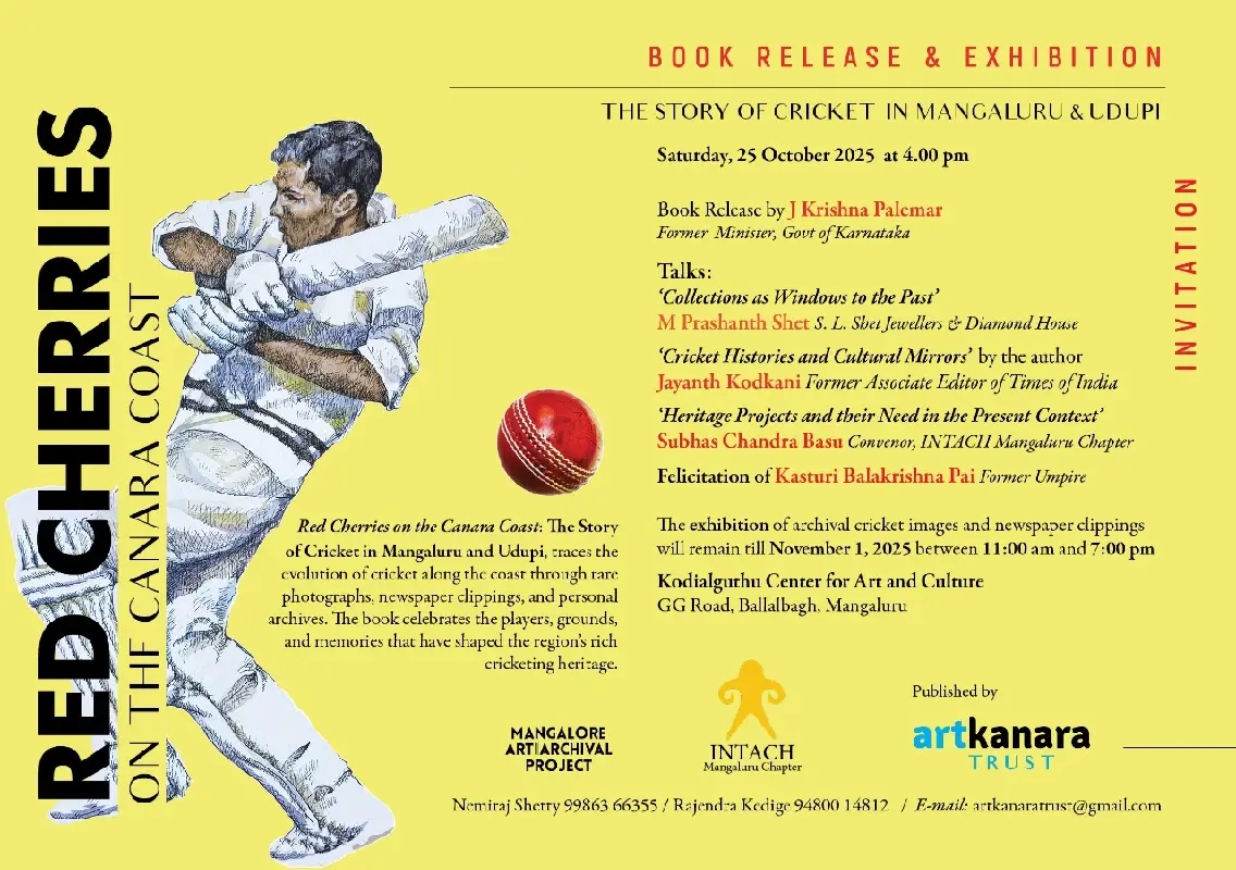 INTACH and Art Kanara Trust Present Book Launch and Photo Exhibition on Mangaluru’s Cricket Heritage - News Karnataka