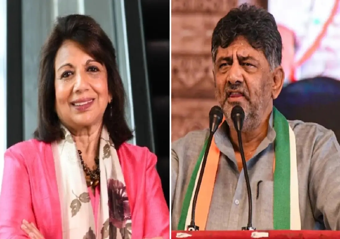 Shivakumar hits back at Mazumdar-Shaw, says she’s ‘forgotten her roots’ - News Karnataka