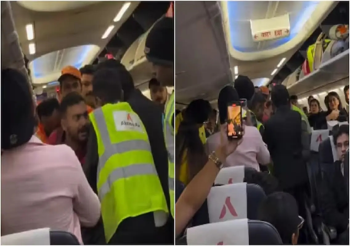 Drunk passenger delays Bengaluru-Delhi flight, chaos captured in viral video - News Karnataka