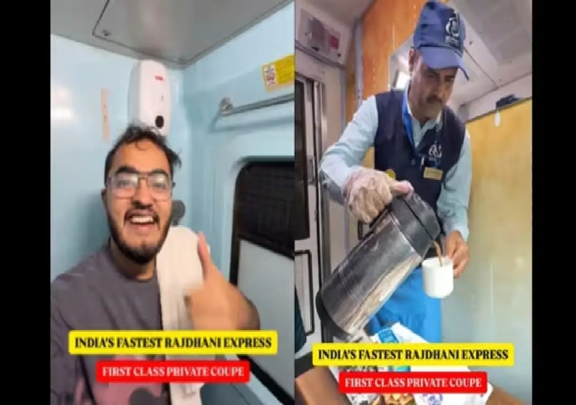 Mumbai–Delhi Tejas Rajdhani first-class journey wows passengers online - News Karnataka