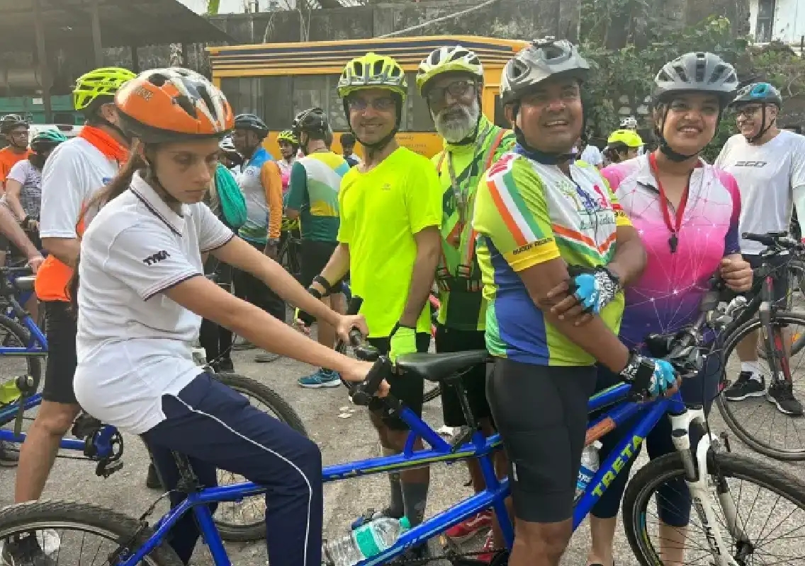 Tandem cycle donation lets visually impaired participant join global inclusion fest - News Karnataka