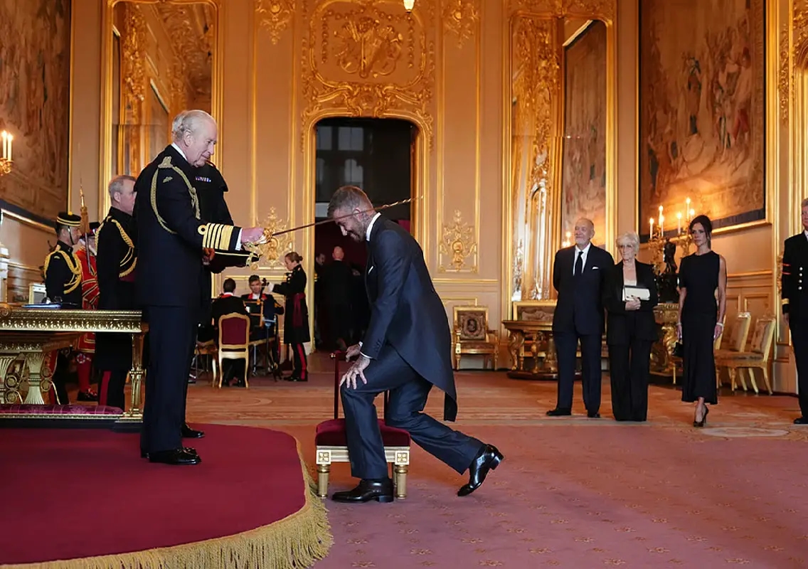 Sir David Beckham receives knighthood from King Charles III at Windsor Castle: WATCH - News Karnataka