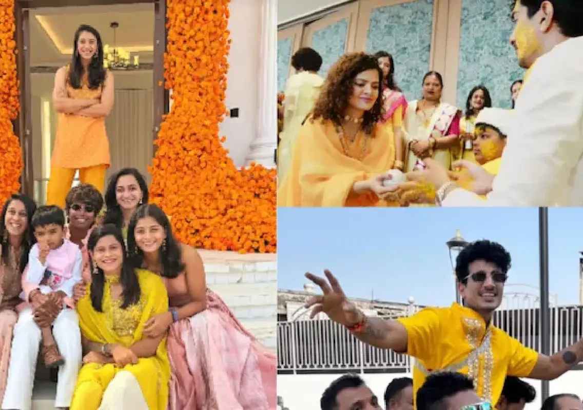 Smriti Mandhana and Palash Muchhal’s pre-wedding festivities begin with vibrant Haldi - News Karnataka