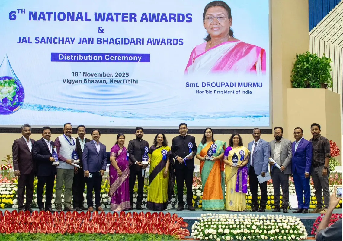Telangana tops National Water Awards 2024 in water conservation category - News Karnataka