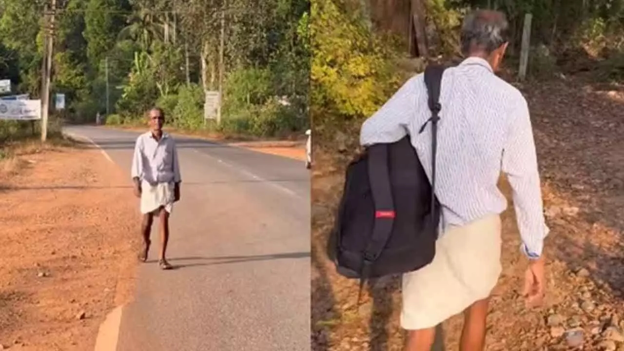 Bengaluru grandpa waits at bus stop just 50 metres from home, wins hearts - News Karnataka