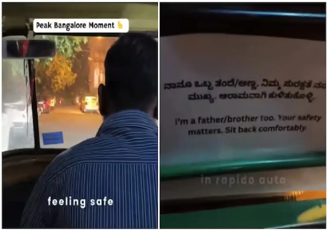 Bengaluru woman shares heartwarming note from Rapido auto during midnight ride: WATCH - News Karnataka