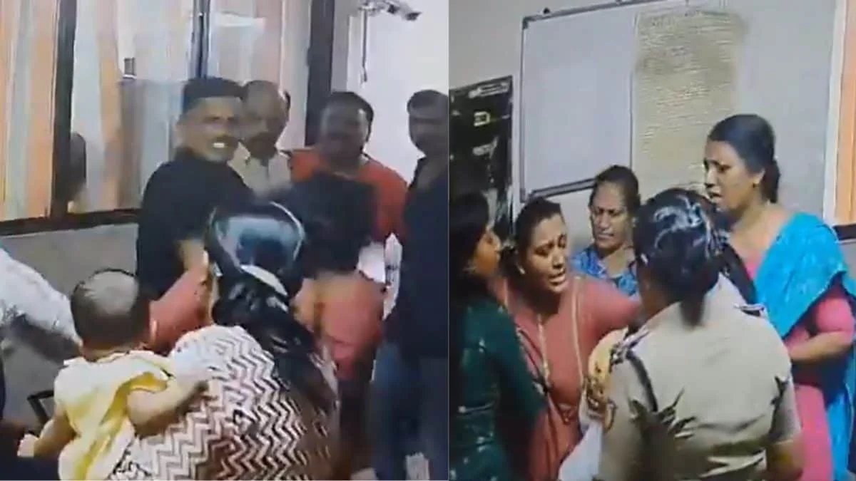 CCTV shows pregnant woman slapped inside Kerala police station - News Karnataka