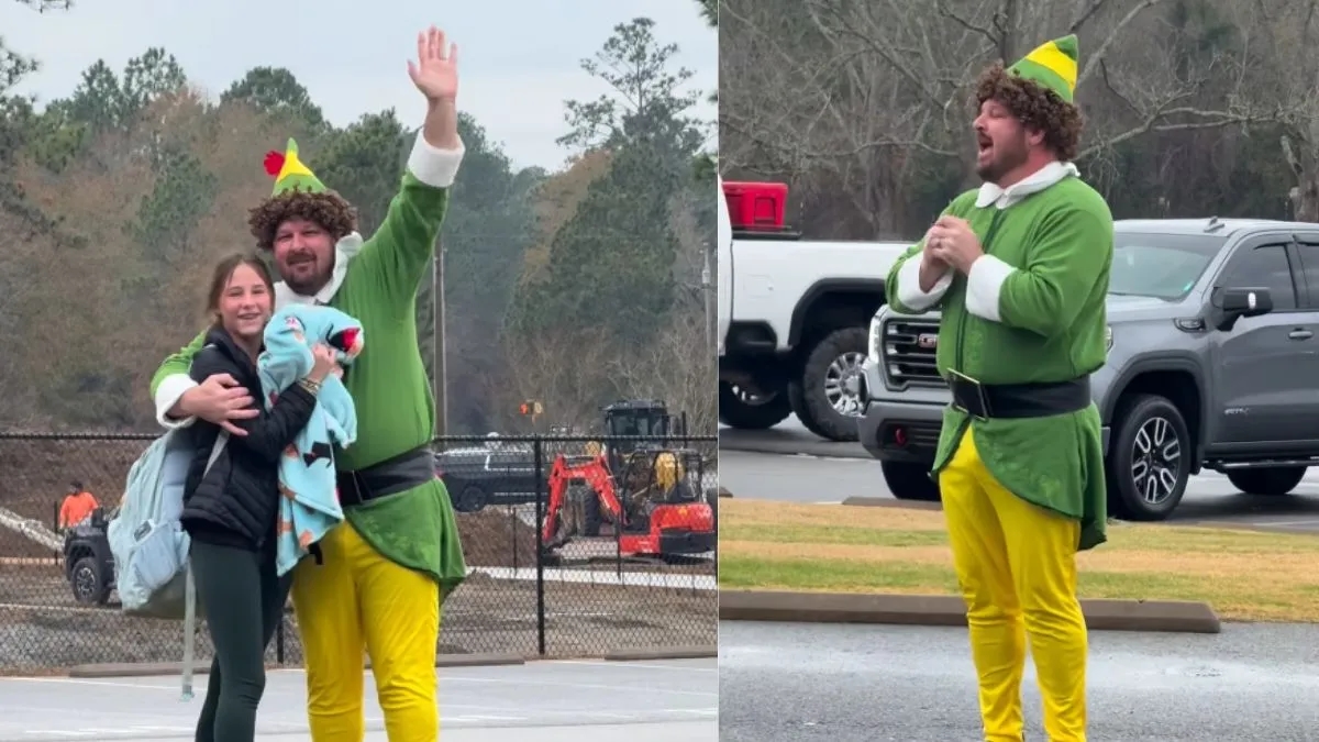 Dad’s elf costume surprise leaves daughter embarrassed and internet amused - News Karnataka