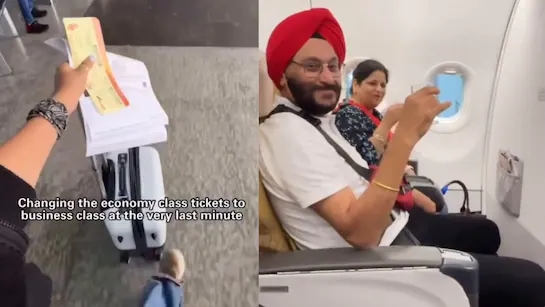 Daughter surprises parents with last-minute business class upgrade, video melts hearts online - News Karnataka
