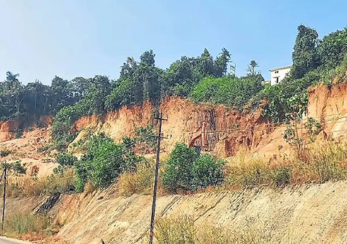 Gabion wall construction begins at Kettikal Hill to prevent landslides - News Karnataka