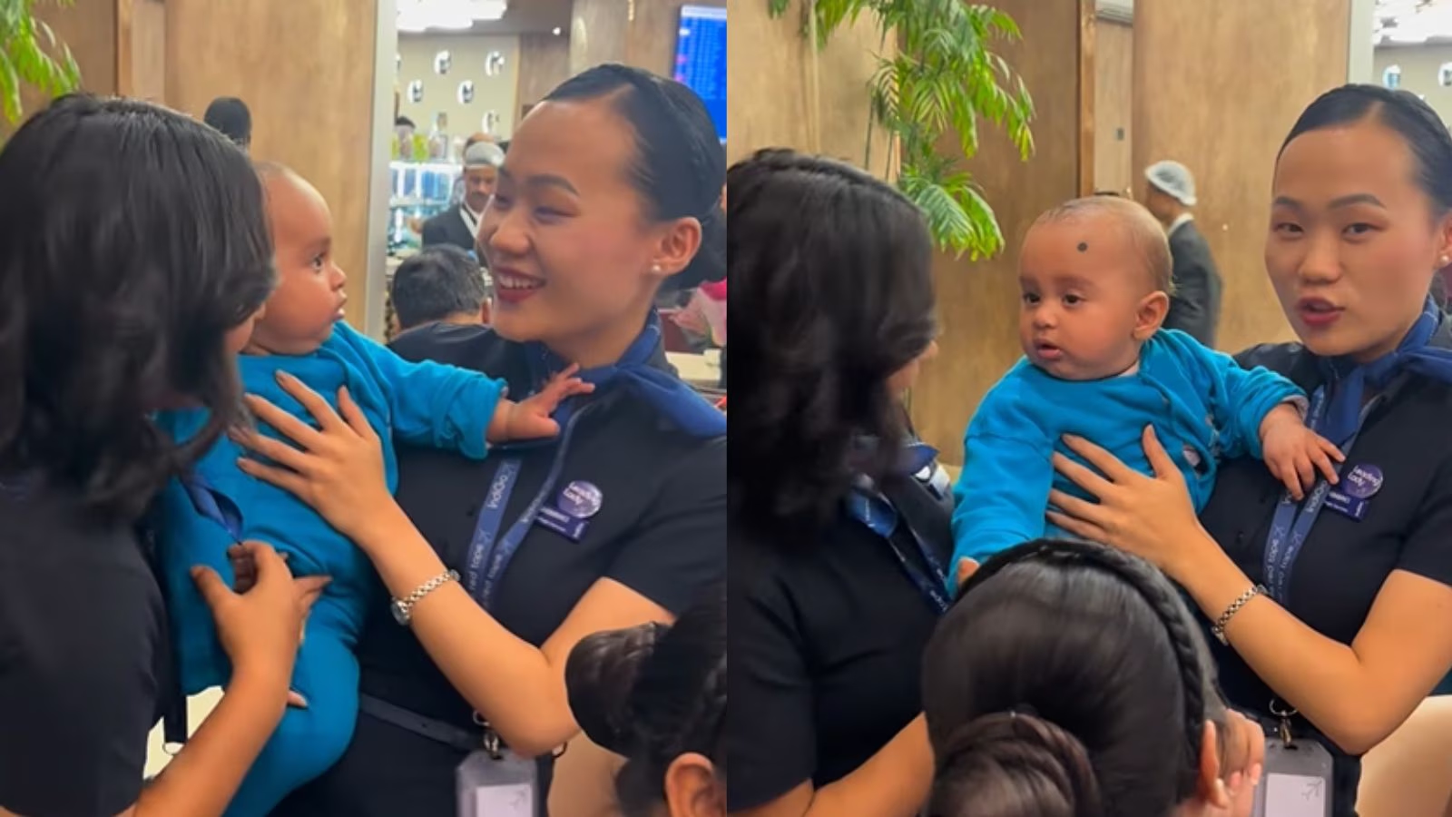 IndiGo crew wins hearts after video shows staff comforting toddler during long delay - News Karnataka
