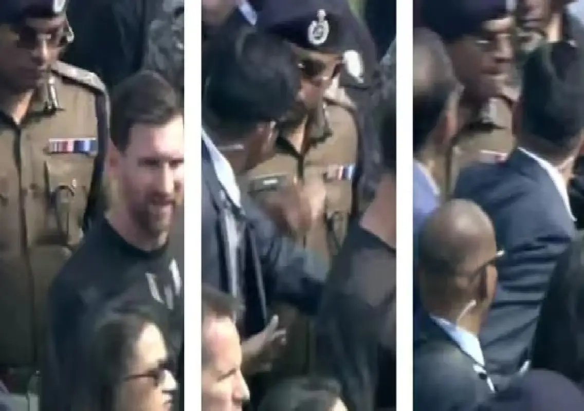 Lionel Messi’s security team blocks police official as chaos unfolds at Kolkata event: WATCH - News Karnataka