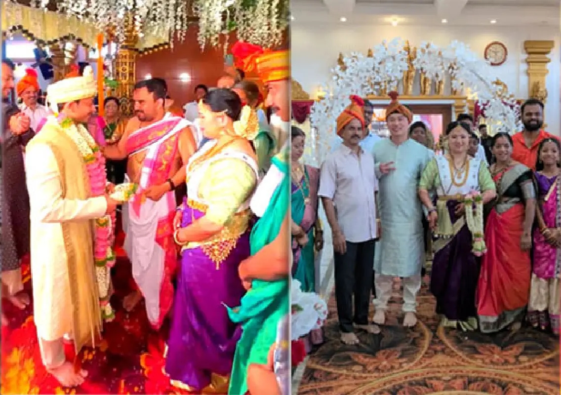 Mangaluru–New Zealand couple unite hearts in traditional temple wedding - News Karnataka