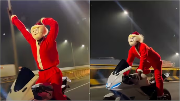 Santa biker stunt on Chennai road sparks safety outrage - News Karnataka