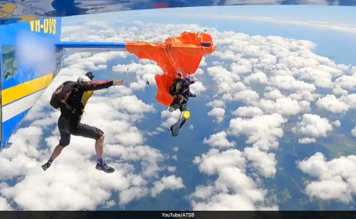 Skydiver survives terrifying mid-air entanglement caught on video - News Karnataka