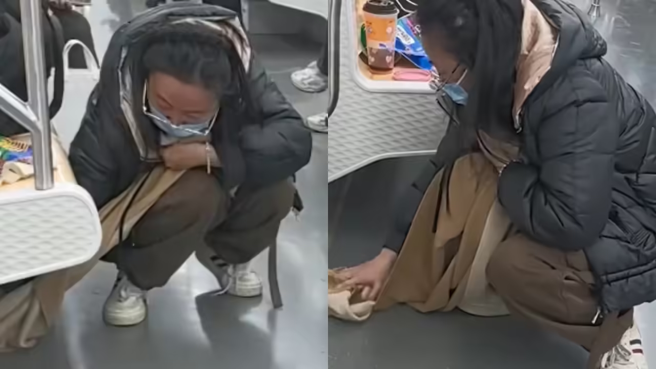 Woman’s simple act of cleaning subway floor with her scarf wins hearts in China - News Karnataka