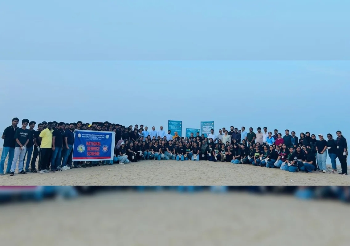 Father Muller Homoeopathic Medical College & Hospital NSS unit conducts Ullal Beach Cleaning Drive in Mangaluru - News Karnataka