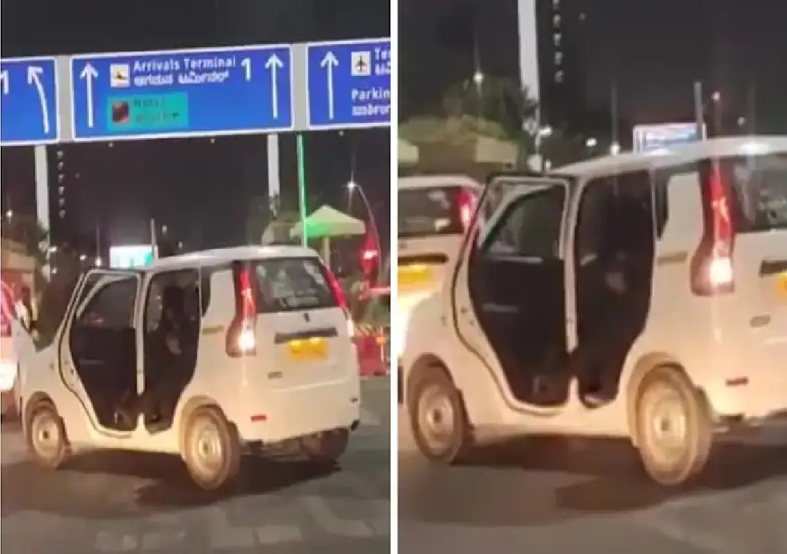 Argument in moving cab near airport sparks panic, police probe video: WATCH - News Karnataka