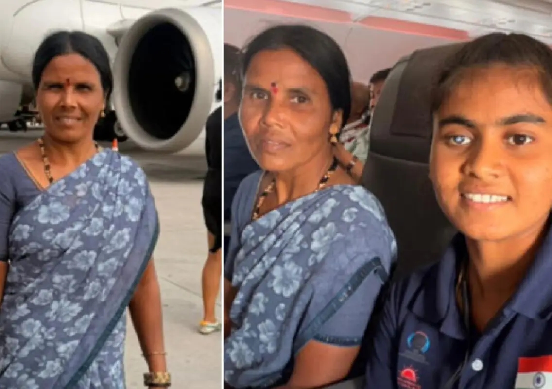 Blind cricket champion Deepika TC gives her mother first flight - News Karnataka