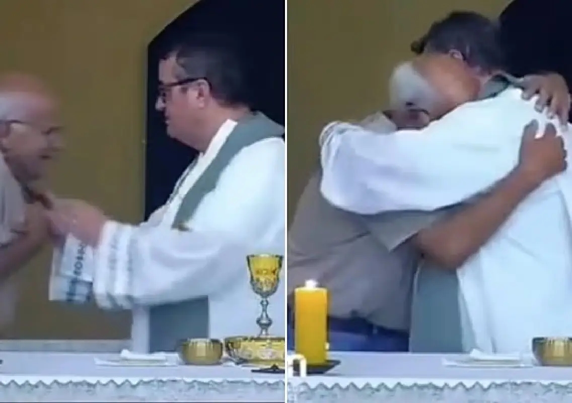 Brazil priest’s hug during Mass comforts grieving grandfather, moves millions - News Karnataka