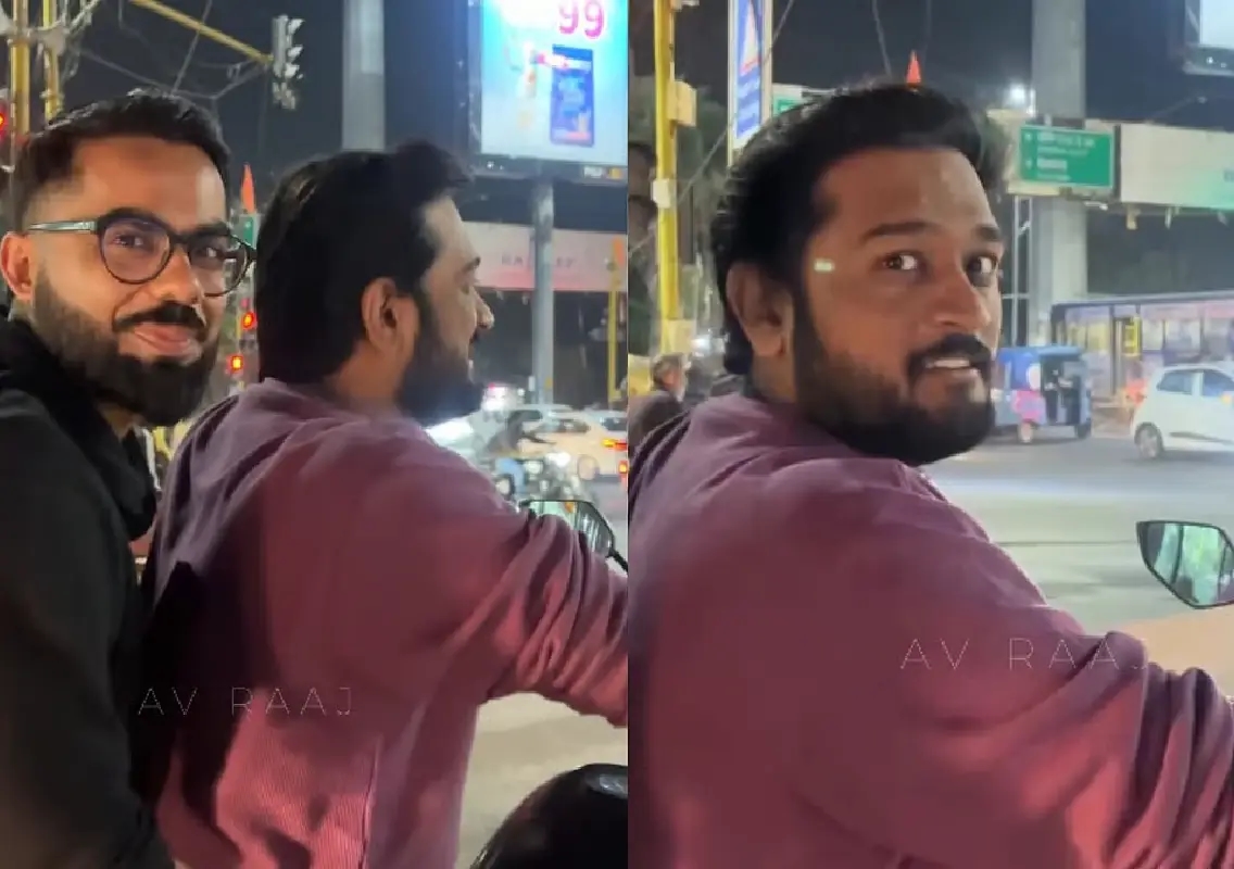 Dhoni–Kohli lookalikes riding bike together leave internet amused - News Karnataka