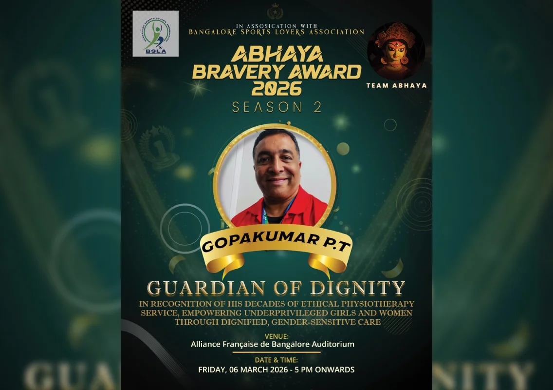 Gopakumar P.T. to receive ‘Guardian of Dignity’ honour at Abhaya Bravery Award 2026 - News Karnataka