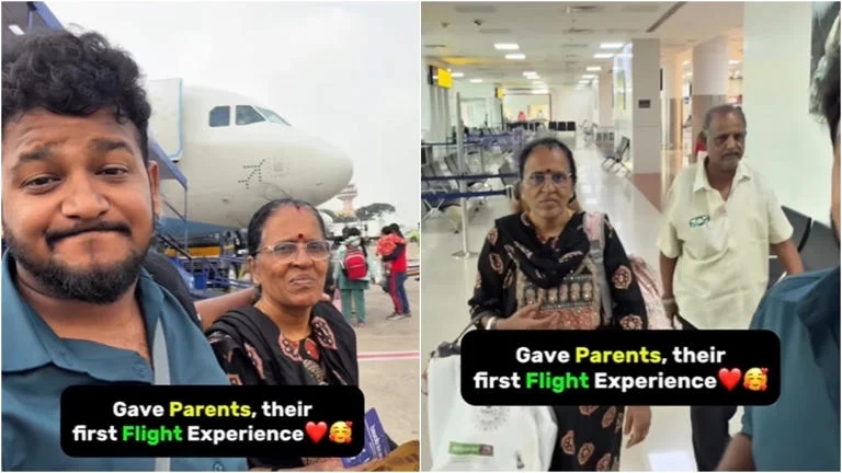 Indian man fulfils parents’ dream with their first flight, video wins hearts - News Karnataka