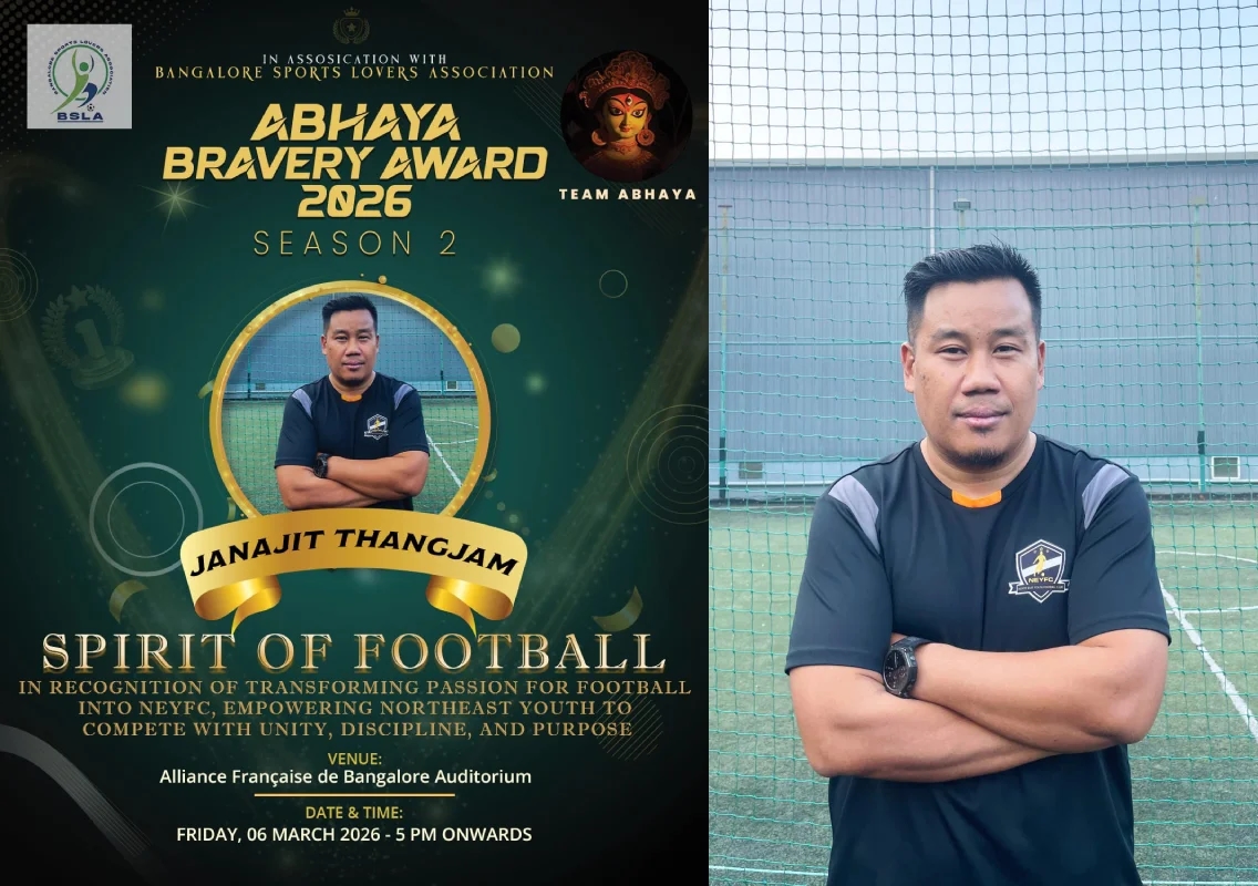 Janajit Thangjam to receive ‘Spirit of Football’ honour at Abhaya Bravery Award 2026 - News Karnataka