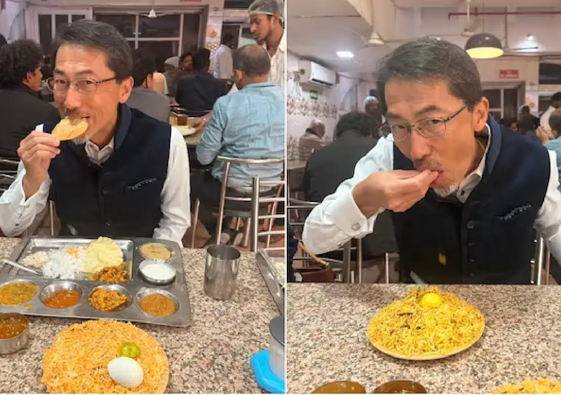 Japanese envoy praises eating biryani by hand, likens it to sushi - News Karnataka