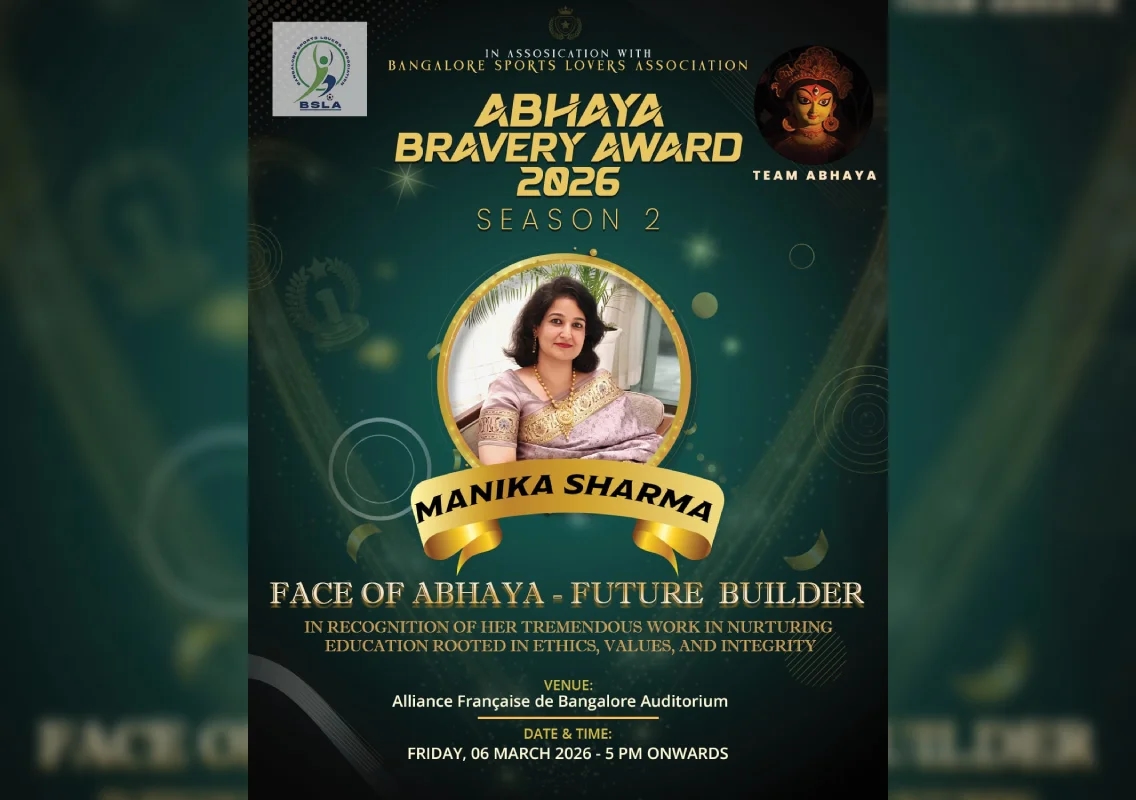 Abhaya Bravery Award 2026 highlights courage, honours educationist Manika Sharma - News Karnataka