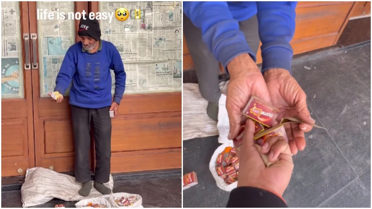 Matchbox seller’s quiet dignity in Connaught Place wins hearts online - News Karnataka