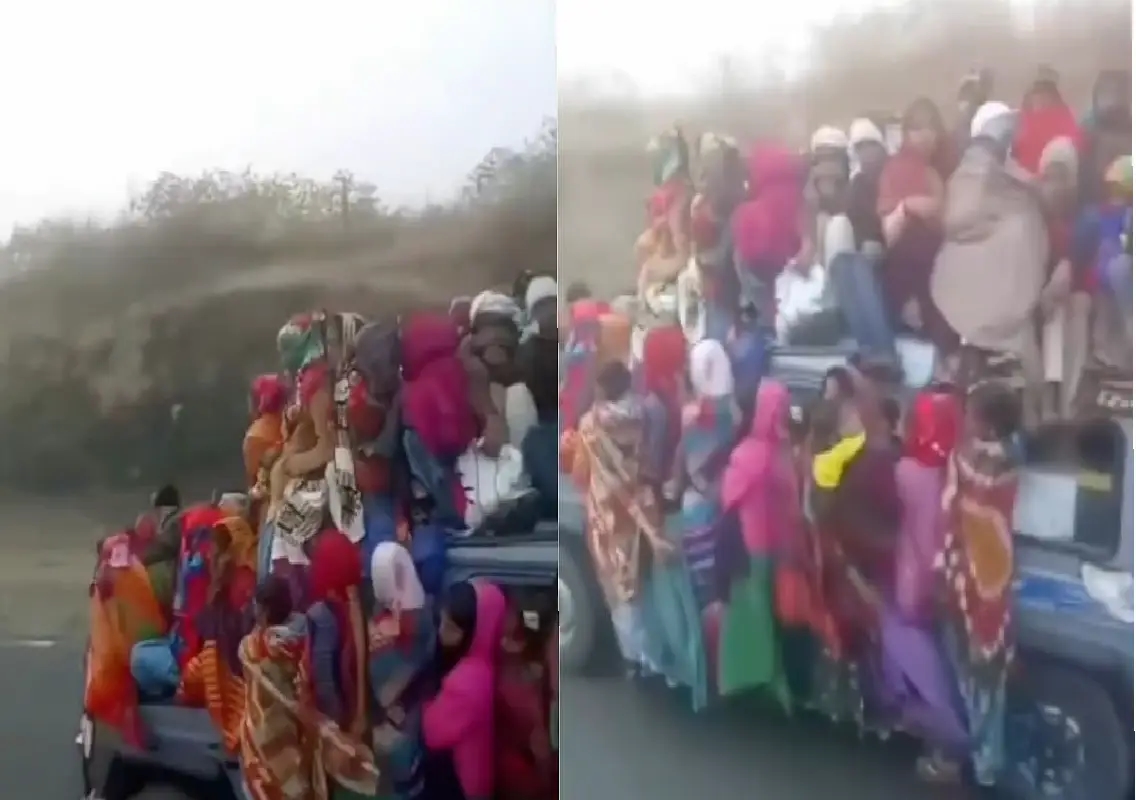 Overcrowded jeep in Rajasthan sparks outrage, authorities crack down - News Karnataka