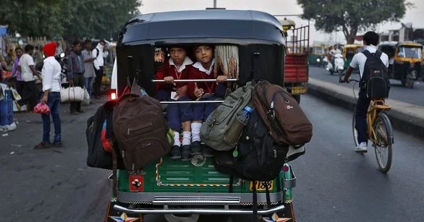 Overcrowded school van in UP sparks outrage over child safety - News Karnataka