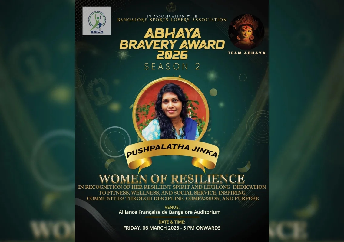 Pushpalatha Jinka to receive ‘Women of Resilience’ honour at Abhaya Bravery Award 2026 - News Karnataka