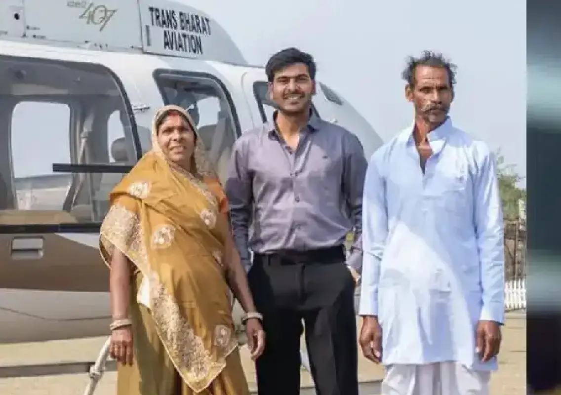 Quiet joy: Son takes parents on first helicopter ride, video goes viral - News Karnataka