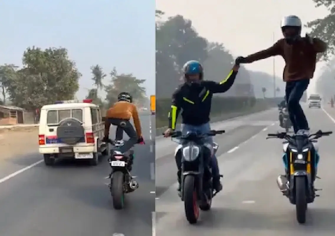 Reckless bikers’ highway stunt in Bihar goes viral, police file case - News Karnataka