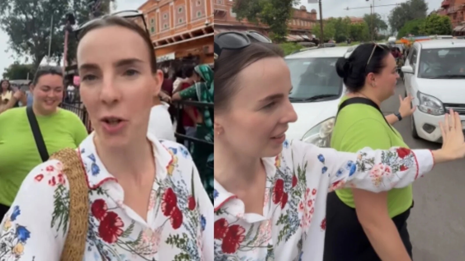 Russian women’s road-crossing video near Hawa Mahal sparks debate - News Karnataka