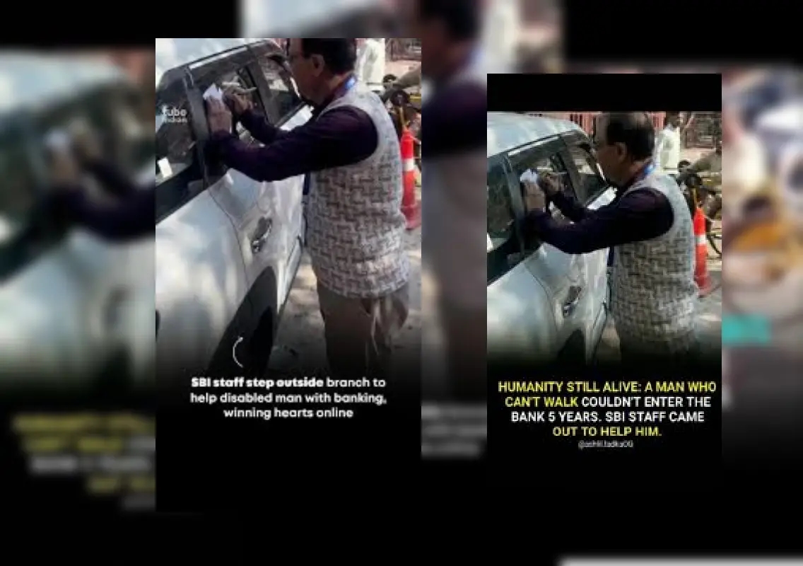 SBI employee’s simple act of kindness wins hearts online - News Karnataka