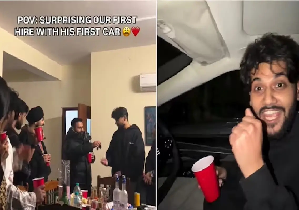 Startup founders gift SUV to first employee, video goes viral - News Karnataka