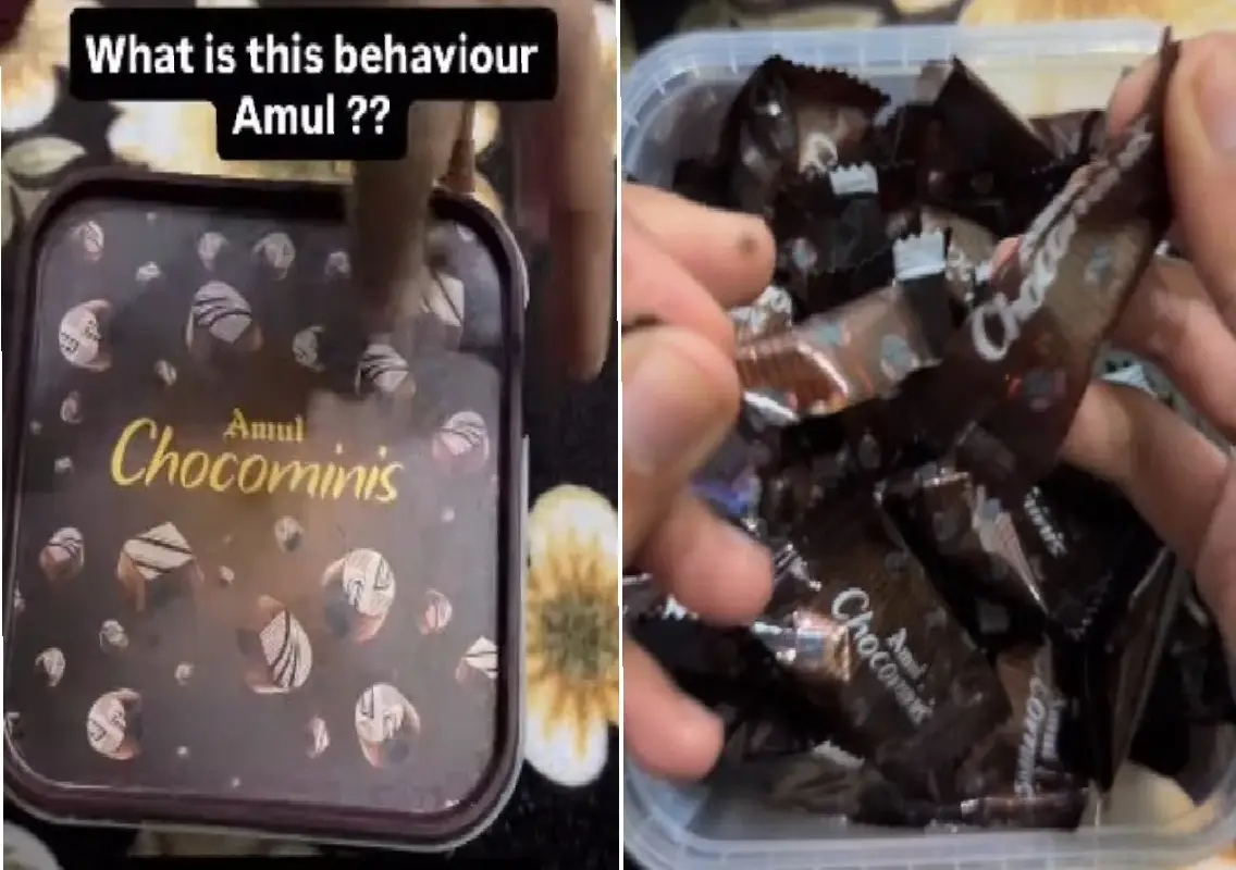 Viral video claims empty wrappers inside Amul Chocominis box - News Karnataka