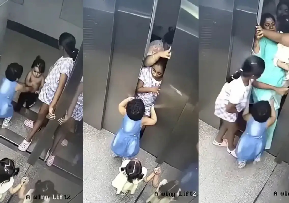 Brave girl saves two kids from malfunctioning lift scare - News Karnataka