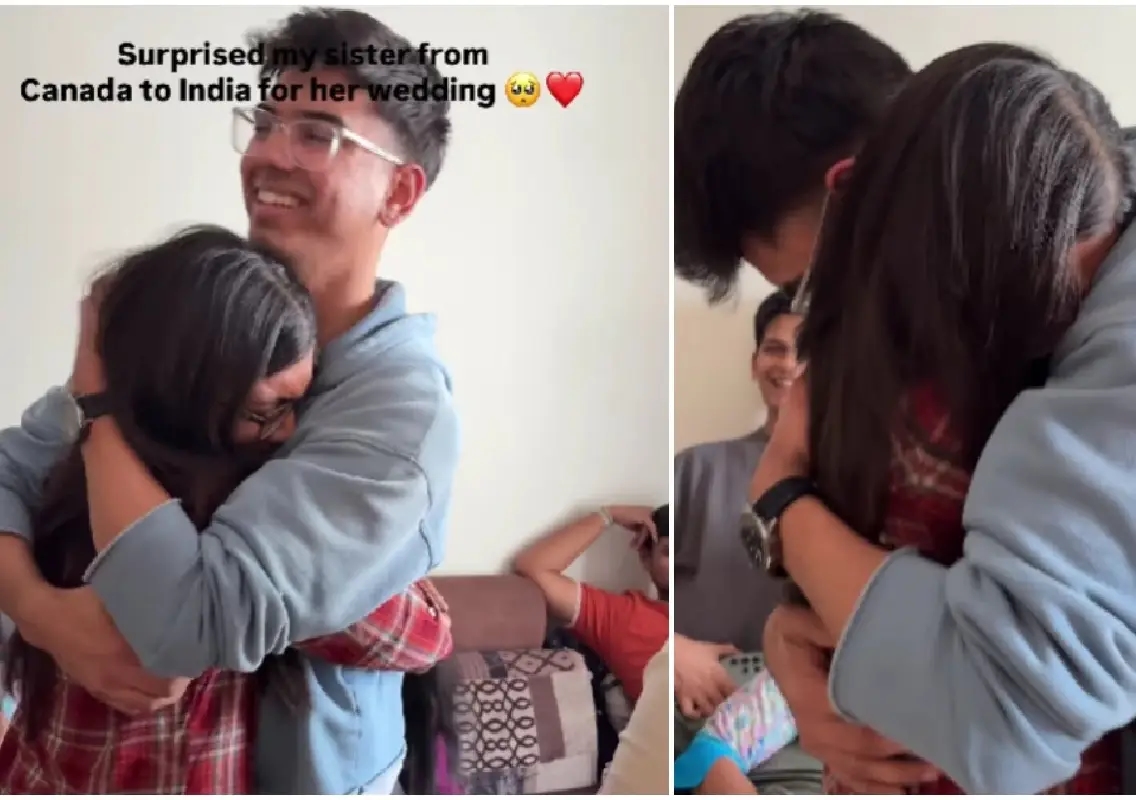 Brother flies from Canada to surprise sister before wedding, video melts hearts - News Karnataka