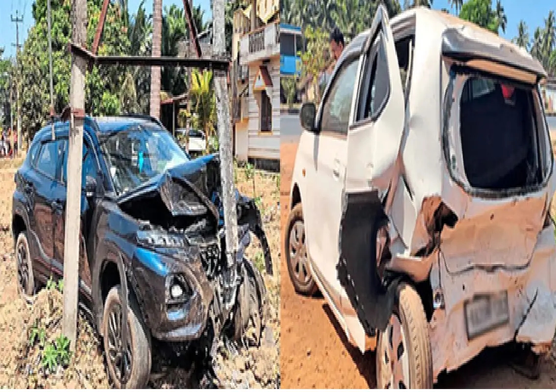 Two cars badly damaged in NH-66 collision near Thekkatte - News Karnataka
