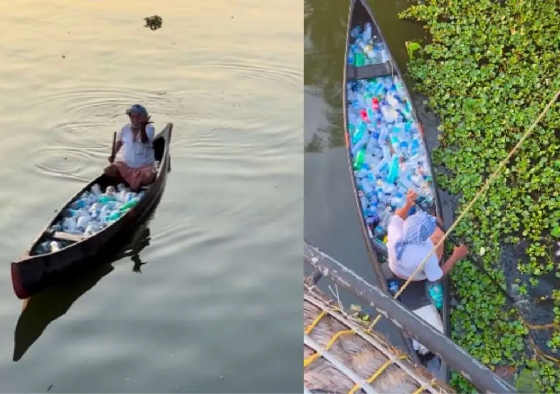 Elderly man cleans Kerala backwaters, wins hearts - News Karnataka